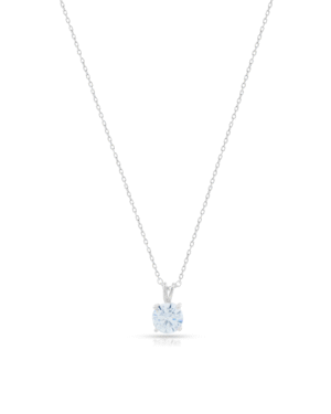Silver Luminous Solitaire Pendant Necklace
