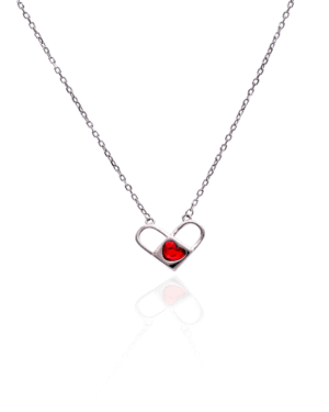 Silver Eternal Love Heart Pendant Necklace