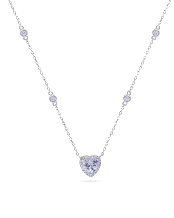 Silver Eternal Love Heart Pendant Necklace