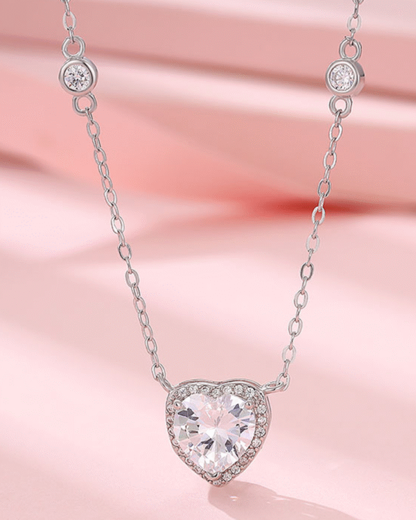 Silver Eternal Love Heart Pendant Necklace - Image 3