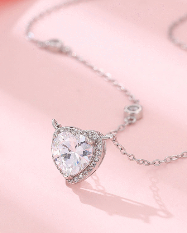 Silver Eternal Love Heart Pendant Necklace - Image 4