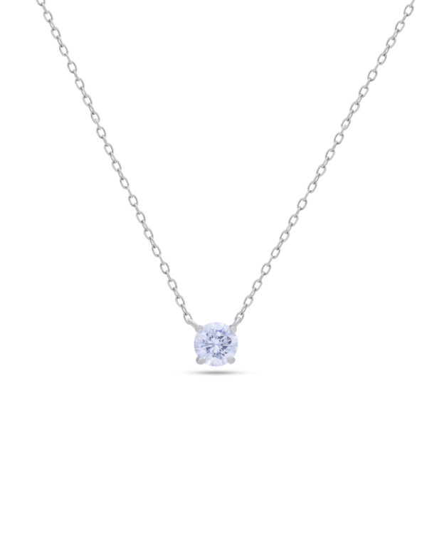 Silver Eternal Glow Solitaire Pendant Necklace