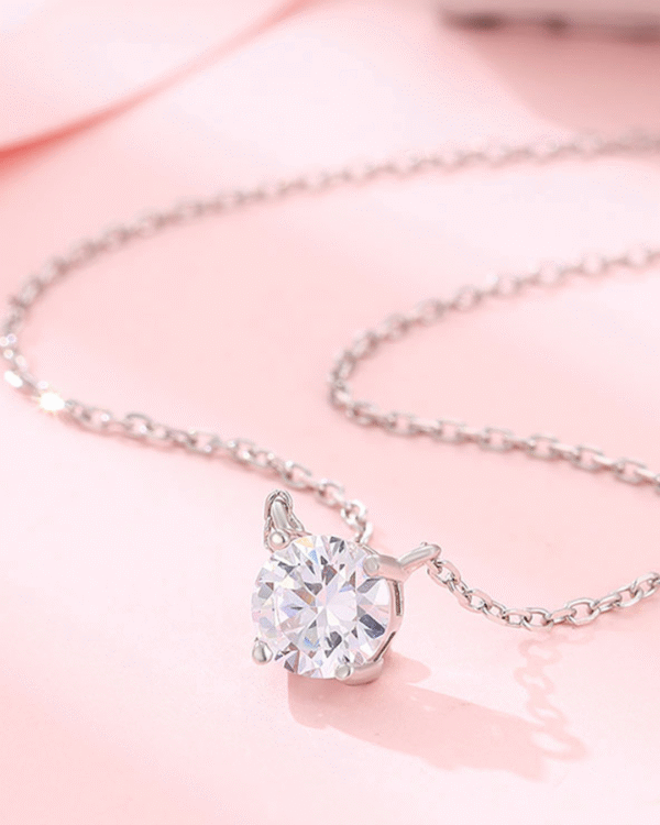 Silver Eternal Glow Solitaire Pendant Necklace - Image 4