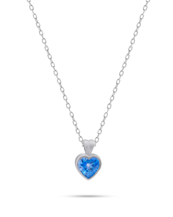 Silver Ocean Breeze Heart Pendant Necklace