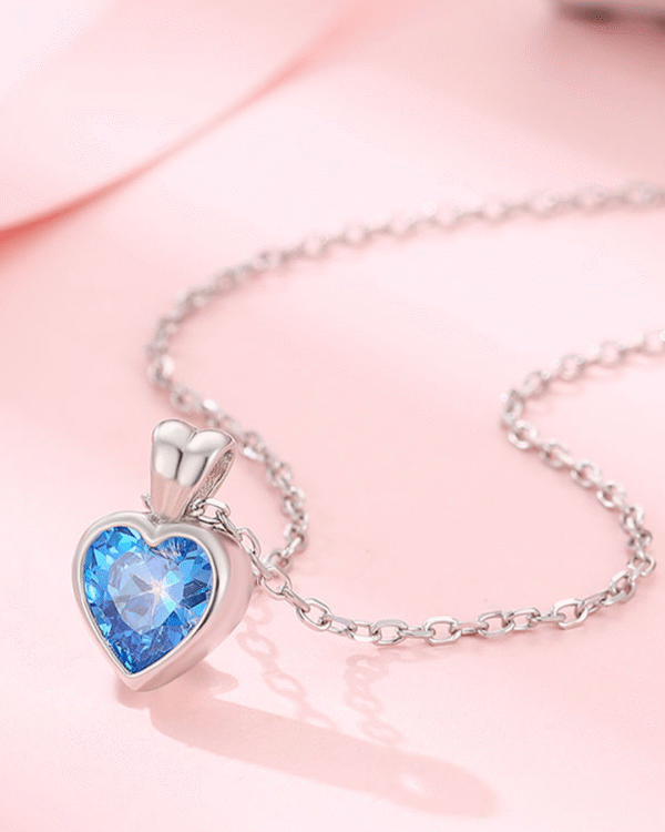 Silver Ocean Breeze Heart Pendant Necklace - Image 4
