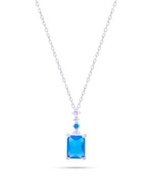 Silver Azure Radiance Pendant Necklace
