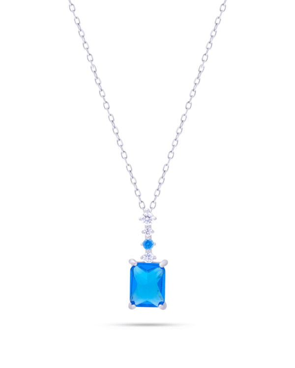 Silver Azure Radiance Pendant Necklace