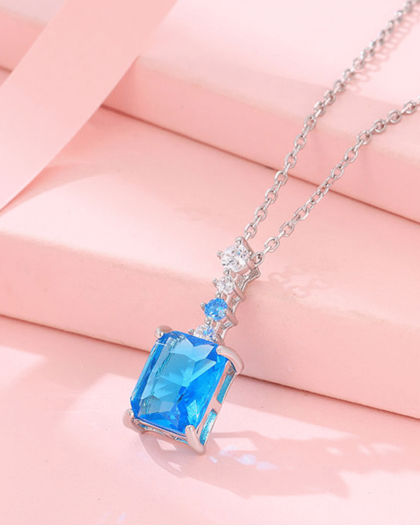 Silver Azure Radiance Pendant Necklace - Image 3