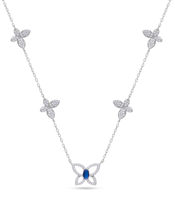 Silver Butterfly Bliss Pendant Necklace