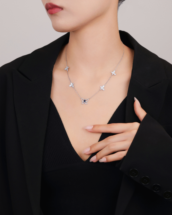 Silver Butterfly Bliss Pendant Necklace - Image 2
