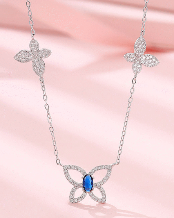 Silver Butterfly Bliss Pendant Necklace - Image 3