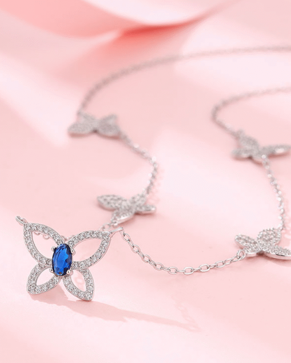 Silver Butterfly Bliss Pendant Necklace - Image 4