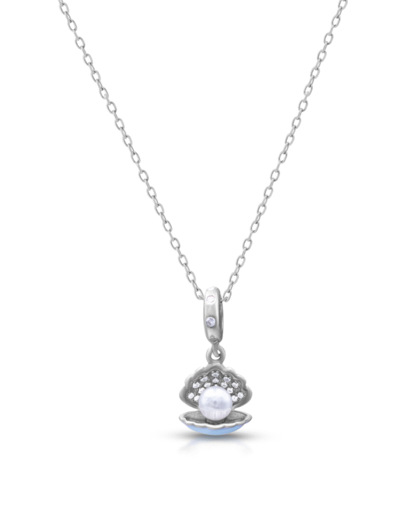 Silver Ocean's Treasure Pearl Pendant Necklace
