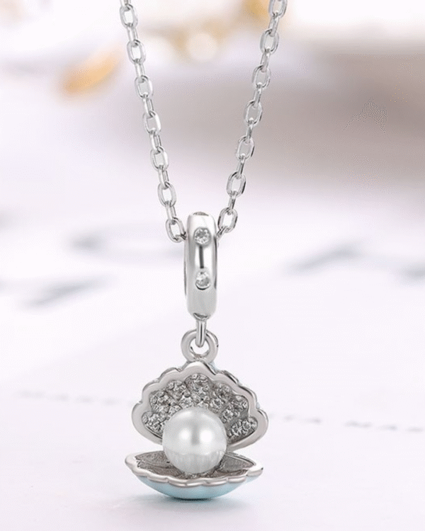 Silver Ocean's Treasure Pearl Pendant Necklace - Image 3