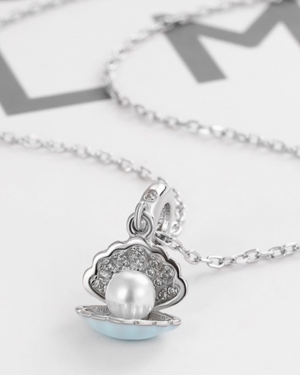 Silver Ocean's Treasure Pearl Pendant Necklace - Image 4