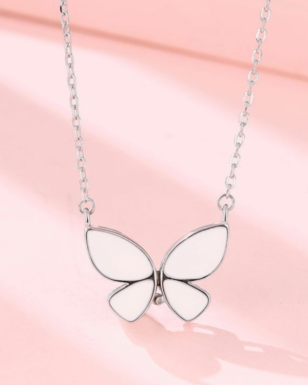 Silver Flutter Grace Butterfly Pendant Necklace - Image 3
