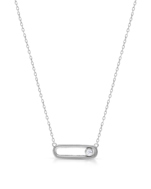 Silver Minimalist Elegance Bar Pendant Necklace