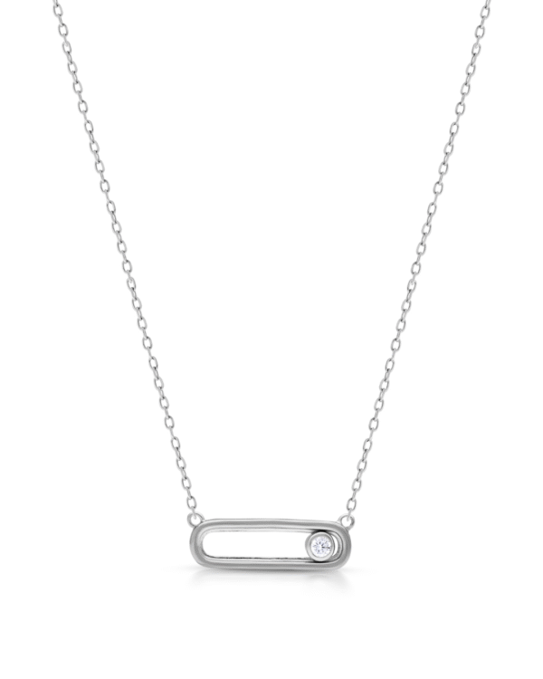 Silver Minimalist Elegance Bar Pendant Necklace