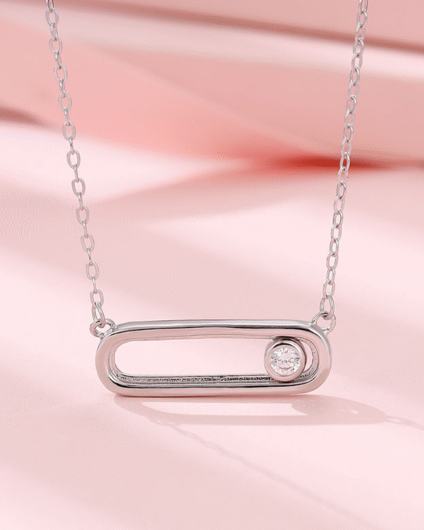Silver Minimalist Elegance Bar Pendant Necklace - Image 3