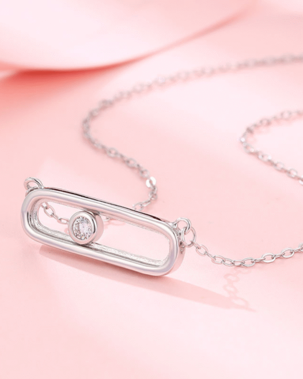 Silver Minimalist Elegance Bar Pendant Necklace - Image 4