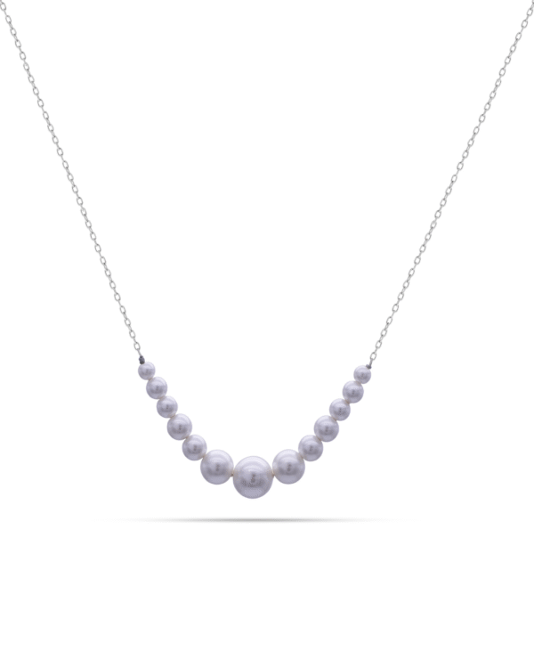Silver Timeless Grace Pearl Pendant Necklace