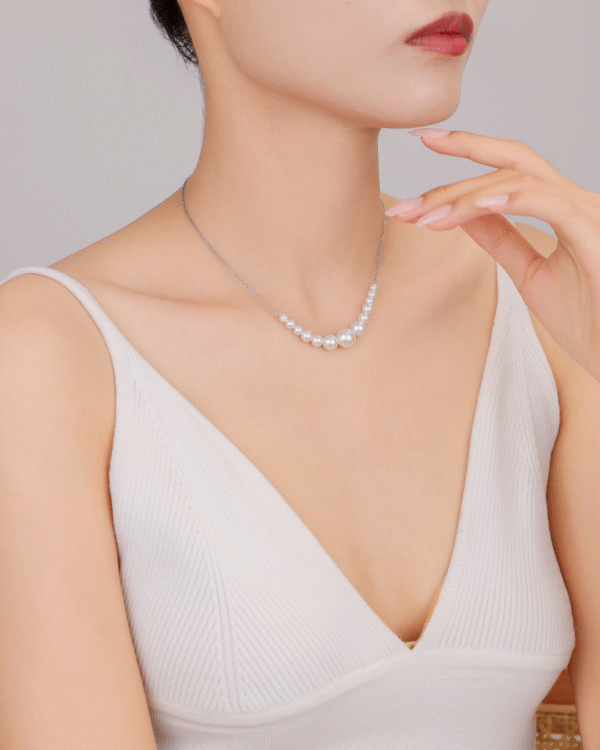 Silver Timeless Grace Pearl Pendant Necklace - Image 2