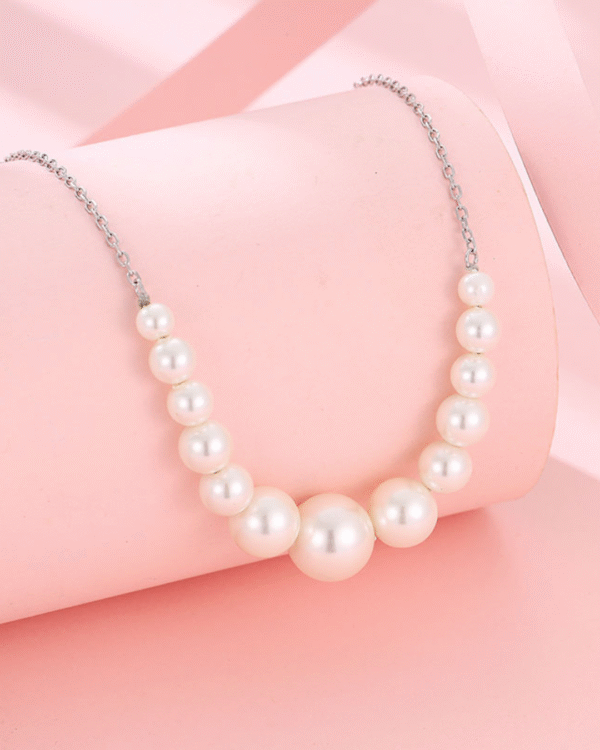 Silver Timeless Grace Pearl Pendant Necklace - Image 4