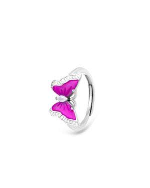 Silver Enchanted Bloom Butterfly Ring