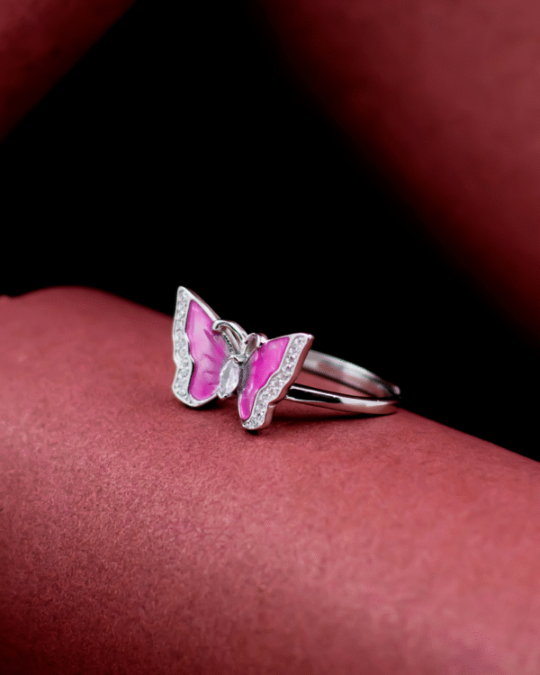 Silver Enchanted Bloom Butterfly Ring - Image 3