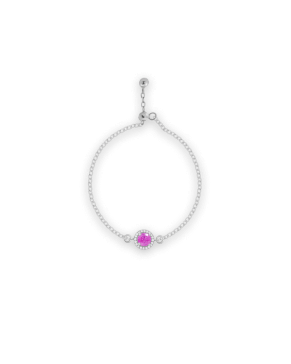 Silver Amethyst Glow Chain Ring
