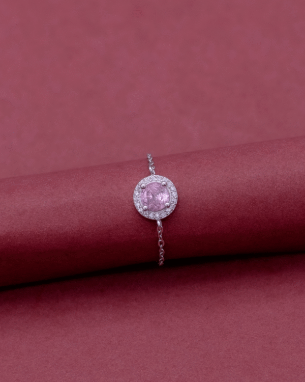 Silver Amethyst Glow Chain Ring - Image 3