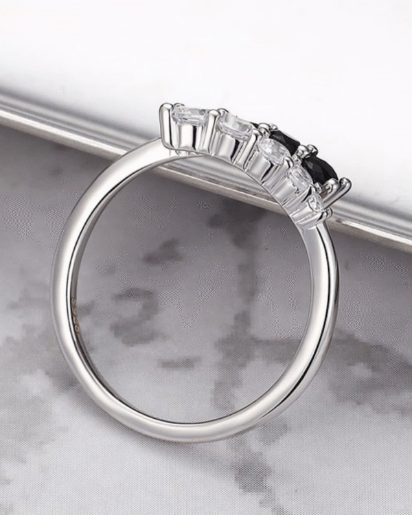Silver Yin-Yang Harmony Dual Stone Ring - Image 4