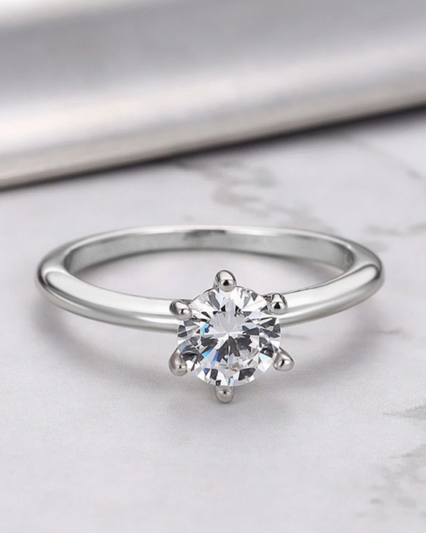 Silver Timeless Brilliance Solitaire Ring - Image 4