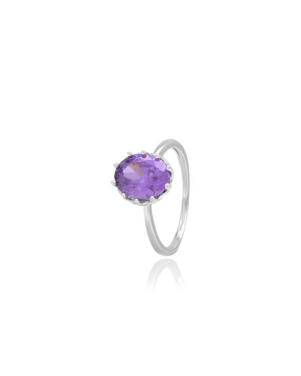 Silver Amethyst Royal Swirl Ring