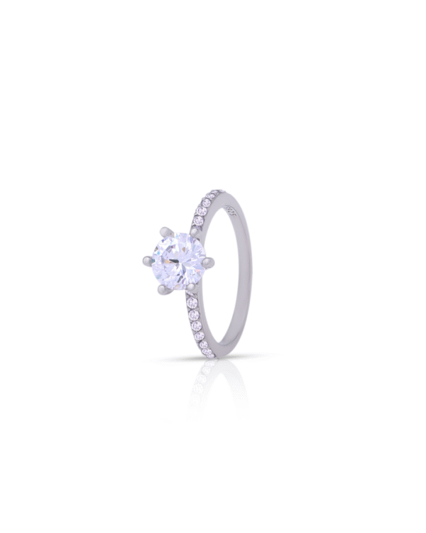 Silver Classic Elegance Solitaire Ring