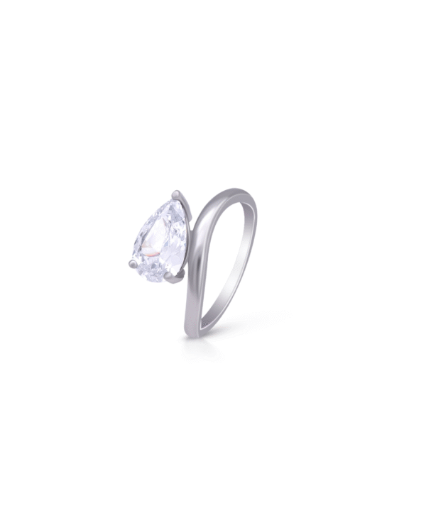 Silver Pear Brilliance Sculpted Ring