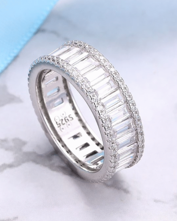 Silver Timeless Baguette Eternity Ring - Image 3