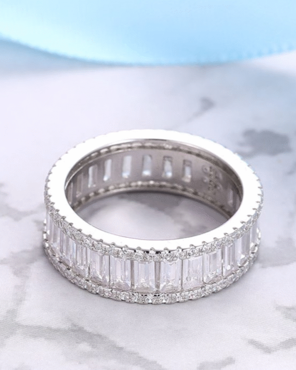 Silver Timeless Baguette Eternity Ring - Image 4