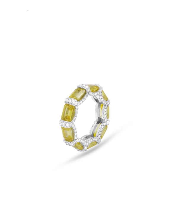 Silver Golden Radiance Gem Ring