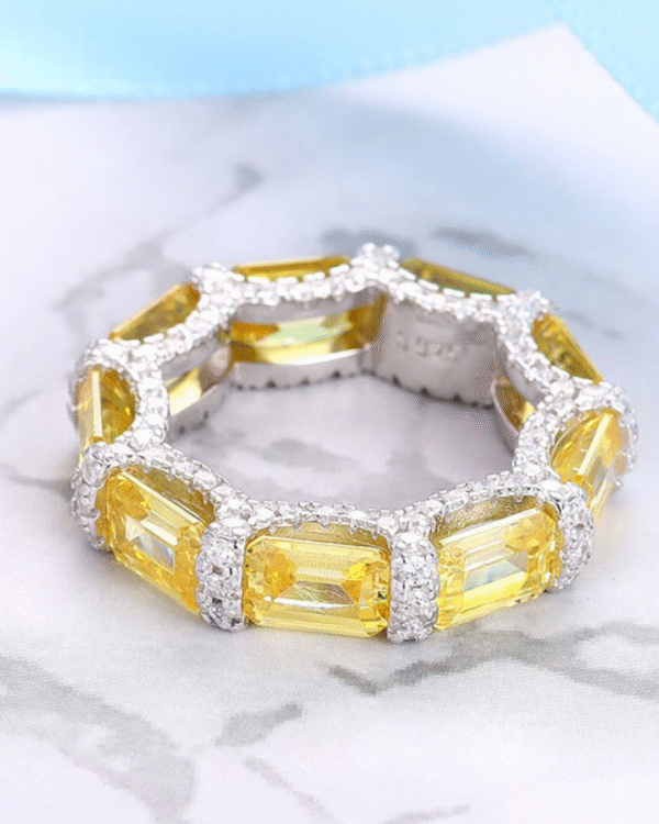 Silver Golden Radiance Gem Ring - Image 4