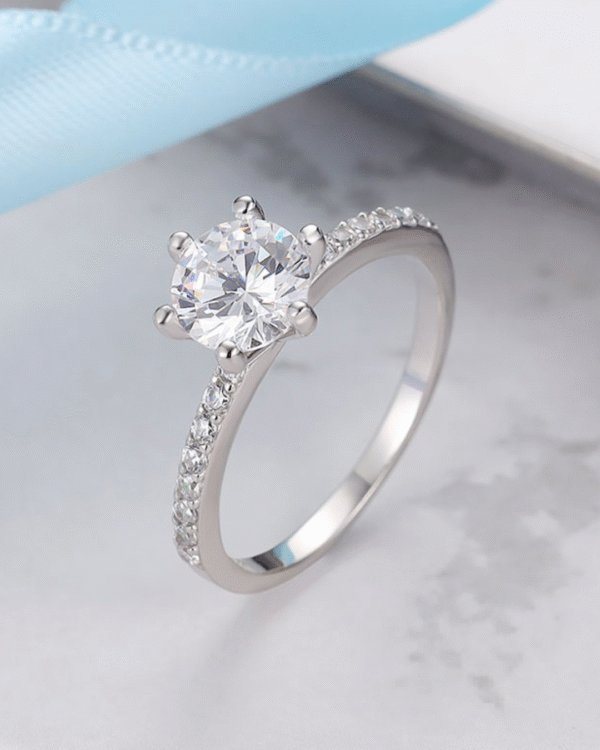 Silver Eternal Spark Solitaire Ring - Image 3