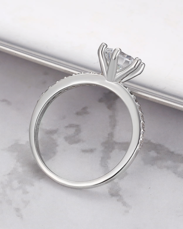 Silver Eternal Spark Solitaire Ring - Image 4