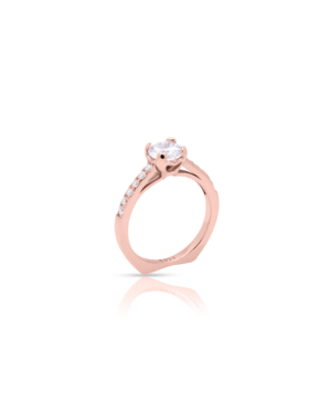 Silver Rose Radiance Solitaire Engagement Ring