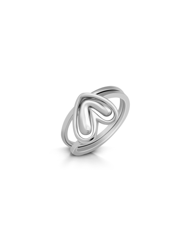 Silver Eternal Embrace Heart Ring
