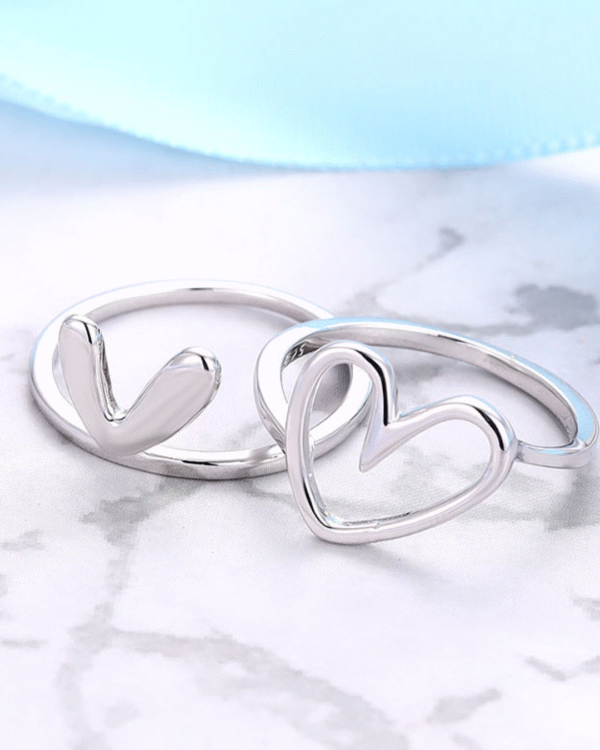 Silver Eternal Embrace Heart Ring - Image 4