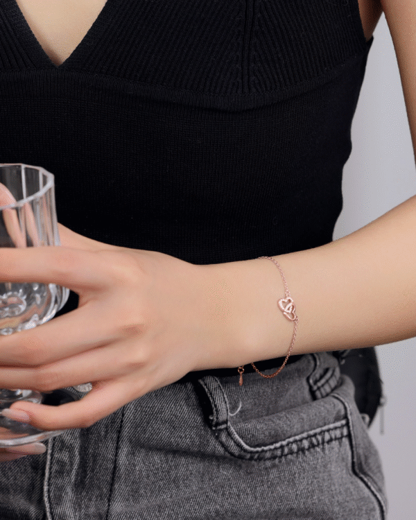 Silver Endless Love Rose Gold Bracelet - Image 2