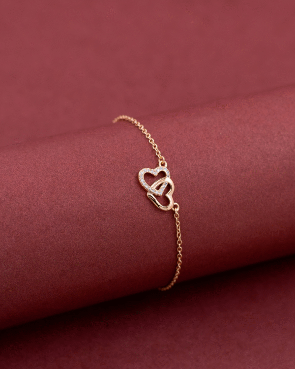 Silver Endless Love Rose Gold Bracelet - Image 3