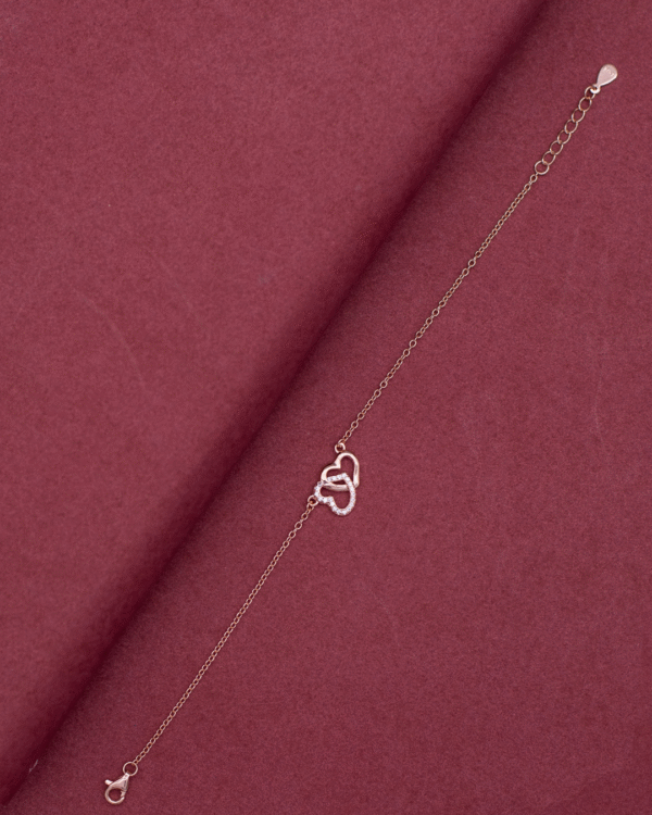 Silver Endless Love Rose Gold Bracelet - Image 4