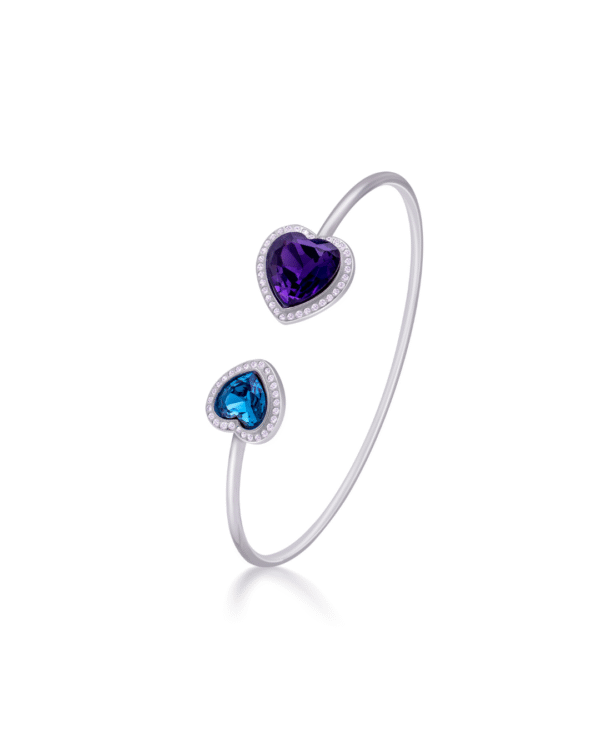 Silver Twin Hearts Bangle