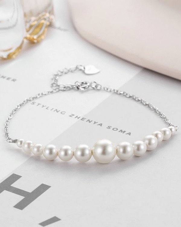 Silver Ethereal Pearl Symphony Bracelet